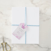 Étiquettes-cadeau Couronne rose et points Fête d'anniversaire royale (Avec de laficelle)