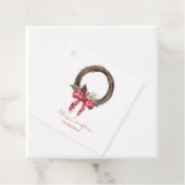 Étiquettes Cadeau Couronne Rustique Grapevine Joyeux Noël (En situation)