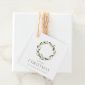 Étiquettes Cadeau Couronne verte de Noël (En situation)