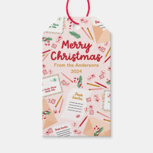 Étiquettes-cadeau Courrier et lettres de vacances à Père Noël - Joye