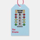 Étiquettes-cadeau Course des ours Blue Car Anniversaire (Dos)