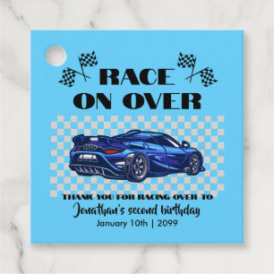 Étiquettes Cadeau Course sur le Blue moderne voiture de sport n'impo