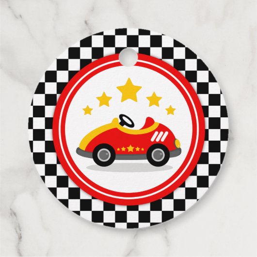 Étiquettes Cadeau Course Voiture Anniversaire Baby shower fête (Dos)