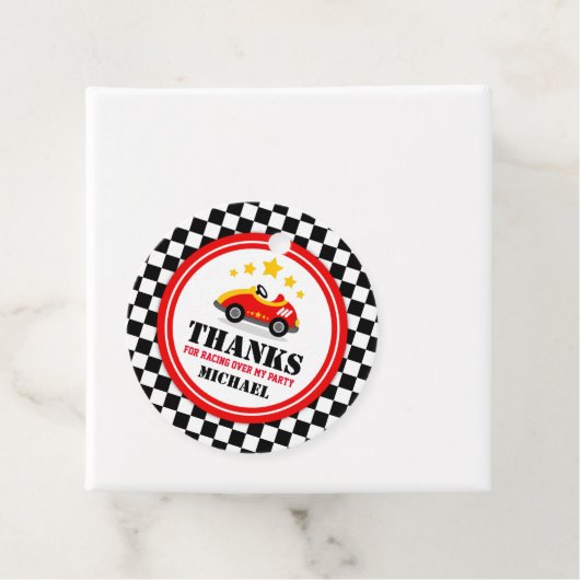 Étiquettes Cadeau Course Voiture Anniversaire Baby shower fête (En situation)