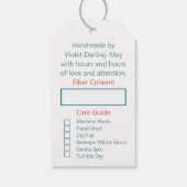 Étiquettes-cadeau Coussin à main pour vous - Tricot Turquoise et rou (Dos)