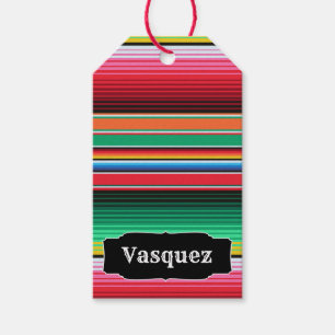 Étiquettes-cadeau Couverture mexicaine de Serape d'Espagnol fait sur