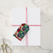 Étiquettes-cadeau Couverture patchwork de Noël pour Labrador (Avec de la ficelle)