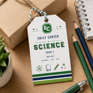 Étiquettes-cadeau Couverture personnalisée de l'école de sciences ve