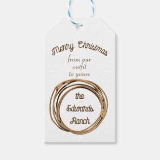 Étiquettes-cadeau Cowboy Lariat Joyeux Noël