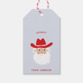 Étiquettes-cadeau Cowboy Santa Claus Fun Western Holiday (Devant)
