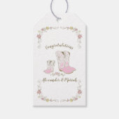 Étiquettes-cadeau Cowgirl Baby shower Pays Western Rose Girl (Devant)