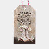 Étiquettes-cadeau Cowgirl Boho Floral Western Script (Devant)