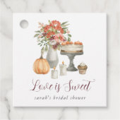 Étiquettes Cadeau Cozy Fall Pumpkin "L'amour est doux" (Devant)