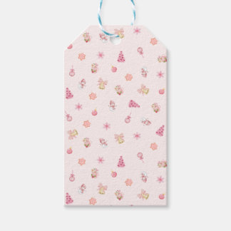 Étiquettes-cadeau Cozy Pink Christmas Pattern