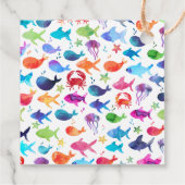 Étiquettes Cadeau Crabe sous la mer Rainbow Fish Merci (Dos)