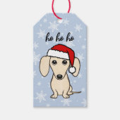 Étiquettes-cadeau Cram Dachshund Père Noël Wiener Chien Noël (Devant)