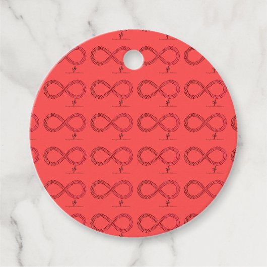 Étiquettes Cadeau Cranberry Gradient Infinity Coeurs Cercle (Devant)