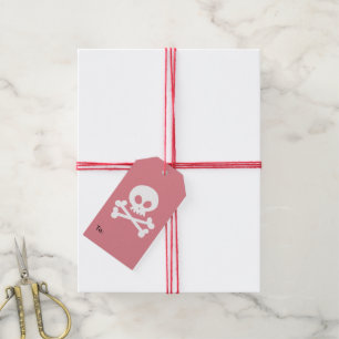 Étiquettes-cadeau crâne blanc