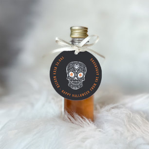 Étiquettes Cadeau Crâne de Calavera Vous avez été boisé Halloween