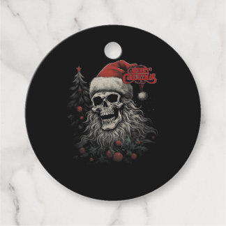 Étiquettes Cadeau Crâne de squelette Noël joyeux drôle Santa apparié