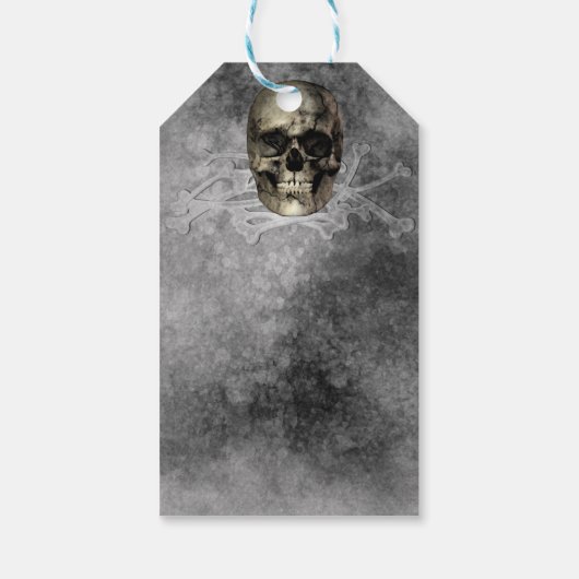 Étiquettes-cadeau Crâne et une pile d'os Halloween Gothic Party (Dos)