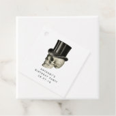 Étiquettes Cadeau Crâne gothique victorien mauve et noire (En situation)