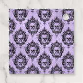 Étiquettes Cadeau Crâne gothique victorien mauve et noire (Dos)