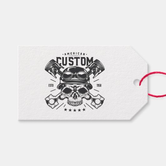 Étiquettes-cadeau Crâne viking (Devant (Horizontal))