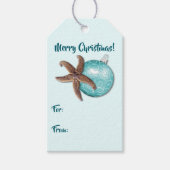 Étiquettes-cadeau Cravate de Noël tropicale Starfish et Ornament le (Devant)