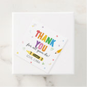 Étiquettes Cadeau Crayons Appréciation de l'enseignant Merci Carré (En situation)