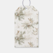 Étiquettes-cadeau Cream Christmas Bunny Rabbits (Dos)