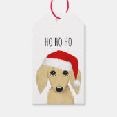 Étiquettes-cadeau Cream Dachshund mignon chien Noël (Devant)