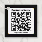 Étiquettes Cadeau Create Your Own QR Code | Black White Gold Border (Devant)