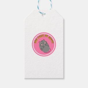 Étiquettes-cadeau Création de chat paresseux adorable "Trop mignon p