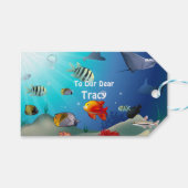 Étiquettes-cadeau Créatures marines colorées (Devant (Horizontal))