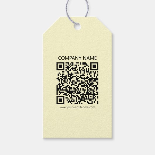 Étiquettes-cadeau Créer un code QR | Jaune pâle (Devant)