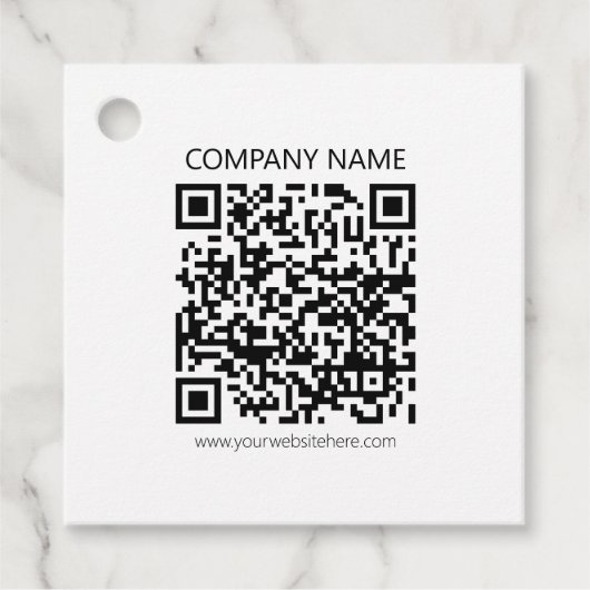 Étiquettes Cadeau Créer votre propre code QR | Noir et blanc (Devant)