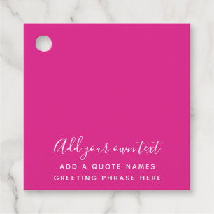 Étiquettes Cadeau Créez votre propre texte personnalisé CERISE PINK