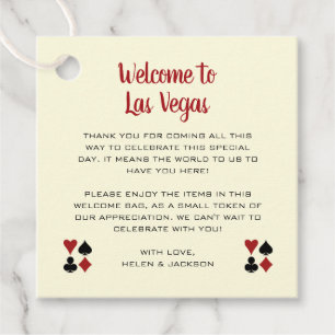 Étiquettes Cadeau Creme Bienvenue à Las Vegas Welcome Basket Mariage