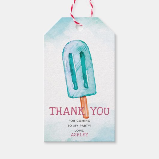 Étiquettes-cadeau Crème bleue Merci d'anniversaire (Devant)