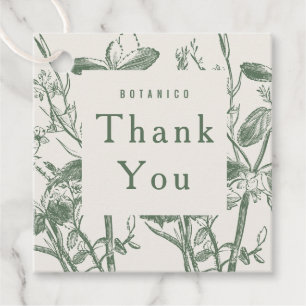 Étiquettes Cadeau Crème Botanique Flore Merci Moderne Favorise