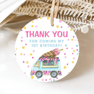 Étiquettes Cadeau Crème de glace 1er fête d'anniversaire
