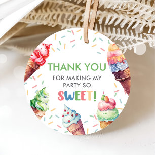 Étiquettes Cadeau Crème de glace 1er fête d'anniversaire