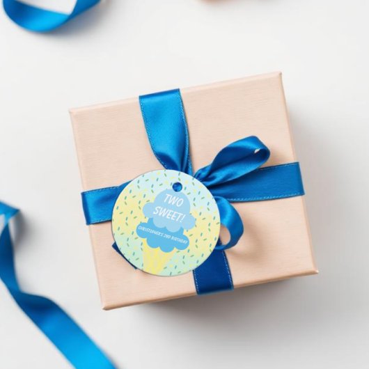 Étiquettes Cadeau Crème de glace 2ème anniversaire