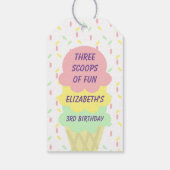 Étiquettes-cadeau Crème de glace 3e anniversaire (Dos)