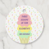 Étiquettes Cadeau Crème de glace 3e anniversaire (Dos)