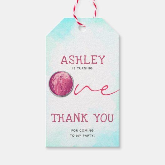 Étiquettes-cadeau Crème de glace premier anniversaire Merci (Devant)