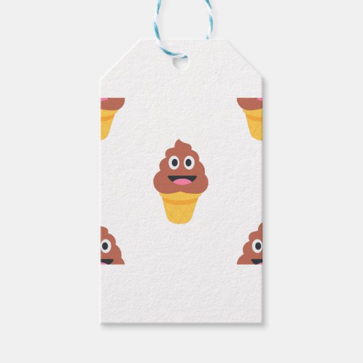 Étiquettes-cadeau crème glacée cône émoji (Devant)