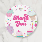Étiquettes Cadeau Crème glacée et gâteaux Merci d'anniversaire (Devant)