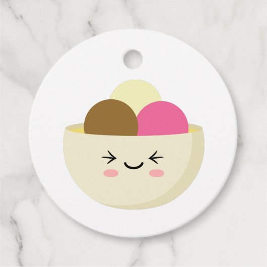 Étiquettes Cadeau Crème glacée Kawaii (Devant)